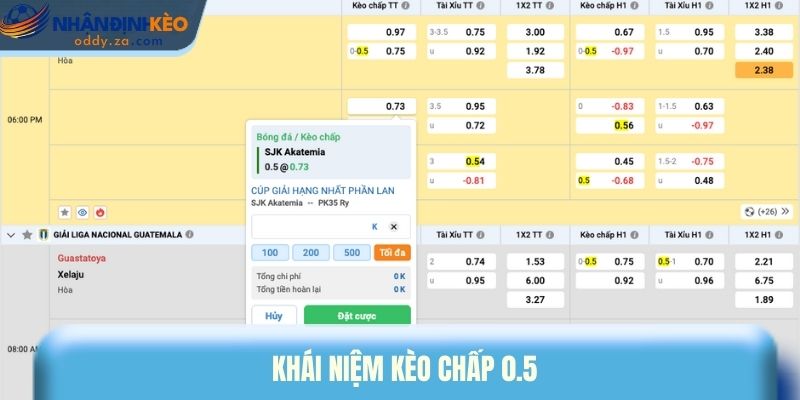 Kèo Chấp 0.5 Châu Á - Cách Chọn Thời Điểm Vào Kèo Chuẩn 1 Khái niệm kèo chấp 0.5