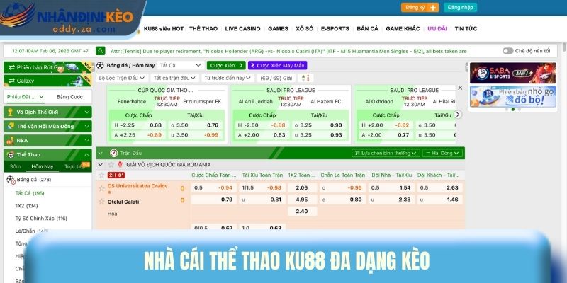 KU88 - Nhà Cái Được Cộng Đồng Người Chơi Việt Yêu Thích 1 Nhà cái thể thao KU88 đa dạng kèo
