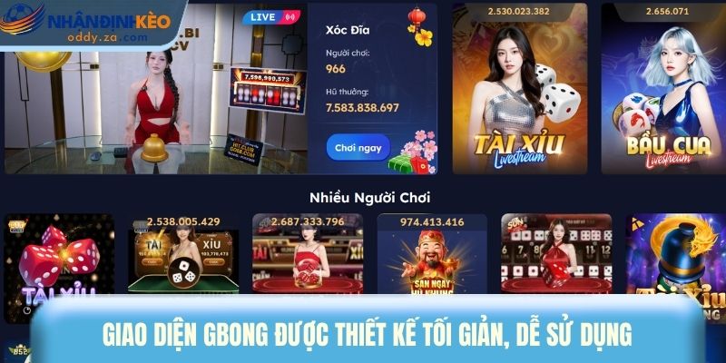Gbong - Nhà Cái Quốc Tế Uy Tín Được Cộng Đồng Tin Chọn 2 Giao diện Gbong được thiết kế tối giản, dễ sử dụng